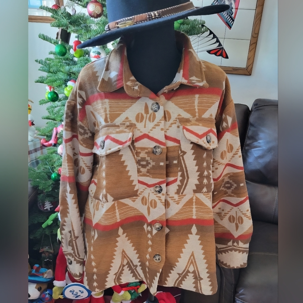 Women's Brown and Tan Utility Jacket